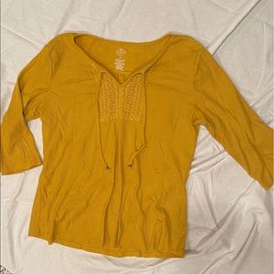 At johns bay waffle knit 3/4 shirt